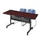 Kobe Rectangle FlipTop Table, 60" W, 29" H, Laminate Top, Mahogany MKFTM6030MH44BE - alternate 1